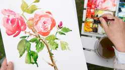 Watercolor Painting in the Garden