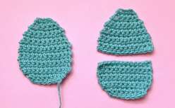 An in-progress crocheted egg made by Twinkie Chan in her Creativebug Live: Reusable Easter Eggs class on Creativebug