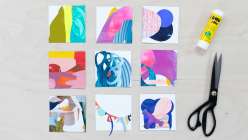 A selection of collages by Erin Wheeler from her Creativebug class 4 x 4 Studies: A Daily Practice