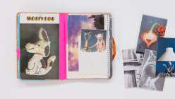 A colorful junk journal spread made by Faith Hale in her Junk Journaling Daily Practice class on Creativebug.