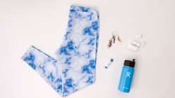 A pair of leggings sewn by Sanae Ishida in her Creativebug class Draft and Sew a Pair of Leggings.