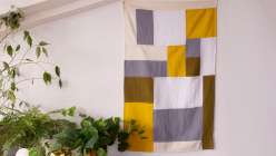 A jogakbo panel made by Mimi Shim in her Jogakbo: The Art of Korean Patchwork class on Creativebug