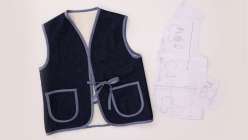A denim vest made by Mimi Shim in her Sew a Denim and Sherpa Vest class on Creativebug