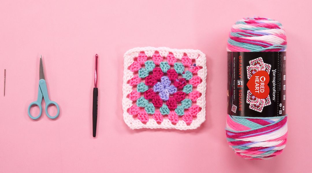 Crochet a Granny Square Using All in One Granny Square Yarn