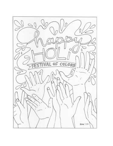 Celebrate Holi Coloring Page