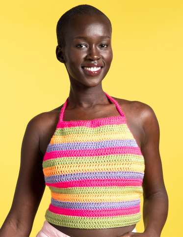 Crochet Bright Stripes Halter