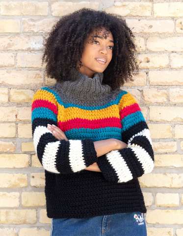 Stripe It Bright Crochet Sweater