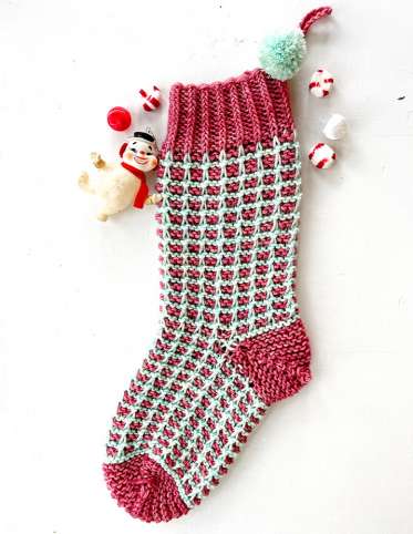 Peppermint Pedi Knit Stocking