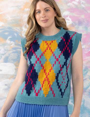 Carfrae Knit Argyle Vest