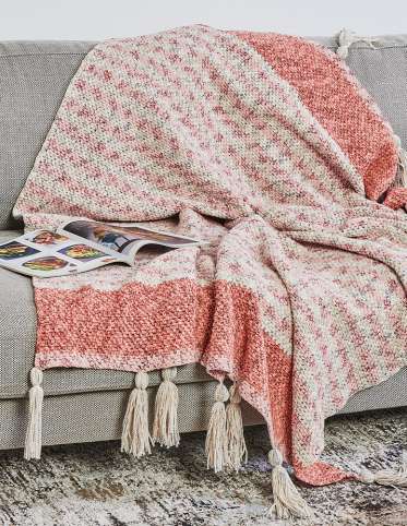 Tasellicious Moss Stripes Crochet Blanket