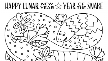 Lunar New Year: Year of the Snake Coloring Page