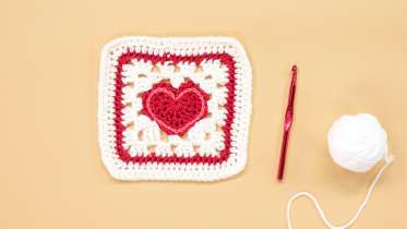 Happy Heart Crochet Granny Square