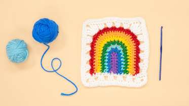 Radical Rainbow Crochet Granny Square
