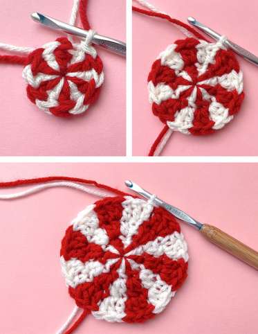 Crochet Peppermint Candy Garland