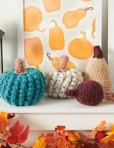 Autumnal Crochet Gourds