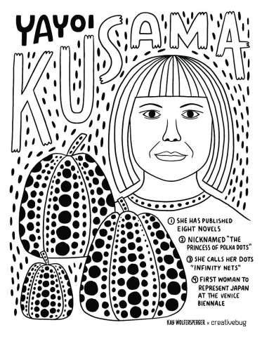 Yayoi Kusama Coloring Page