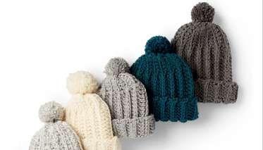 Basic Crochet Ribbed Family Hat