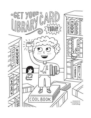 Get Your Library Card Coloring Page