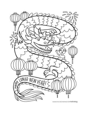Year of the Dragon Coloring Page