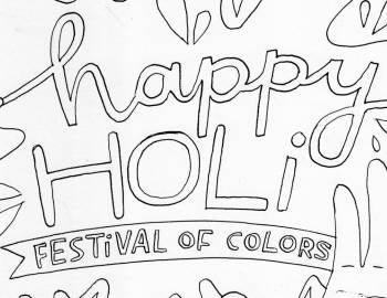Celebrate Holi Coloring Page