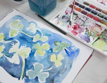 Painting Shamrocks with Cecelia