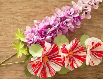 Paper Flowers: Make Hollyhocks and Delphiniums